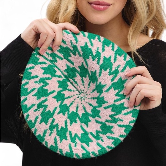 AKA Pink & Green Beret Hat - Picture 4 of 4